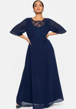 Abendkleid aus Chiffon, mit Spitzen-Einsatz<sheego New