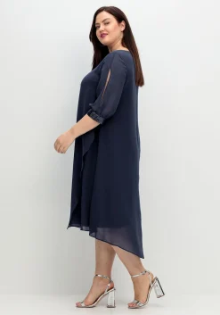 Abendkleid aus Georgette, mit geschlitztem Ärmel<sheego New