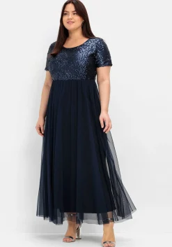 Abendkleid in A-Linie, mit Pailletten<sheego Outlet