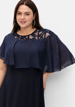 Abendkleid mit Cape aus Spitze, in Midilänge<sheego Discount