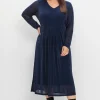 Abendkleid mit Mesh und Effektgarn<sheego Online