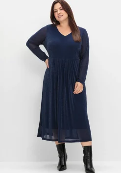 Abendkleid mit Mesh und Effektgarn<sheego Online