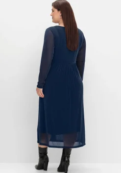 Abendkleid mit Mesh und Effektgarn<sheego Online