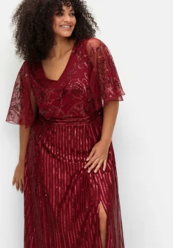 Abendkleid mit Pailletten und Meshrock<sheego Discount