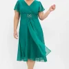 Abendkleid mit Schmuckbrosche<sheego Sale