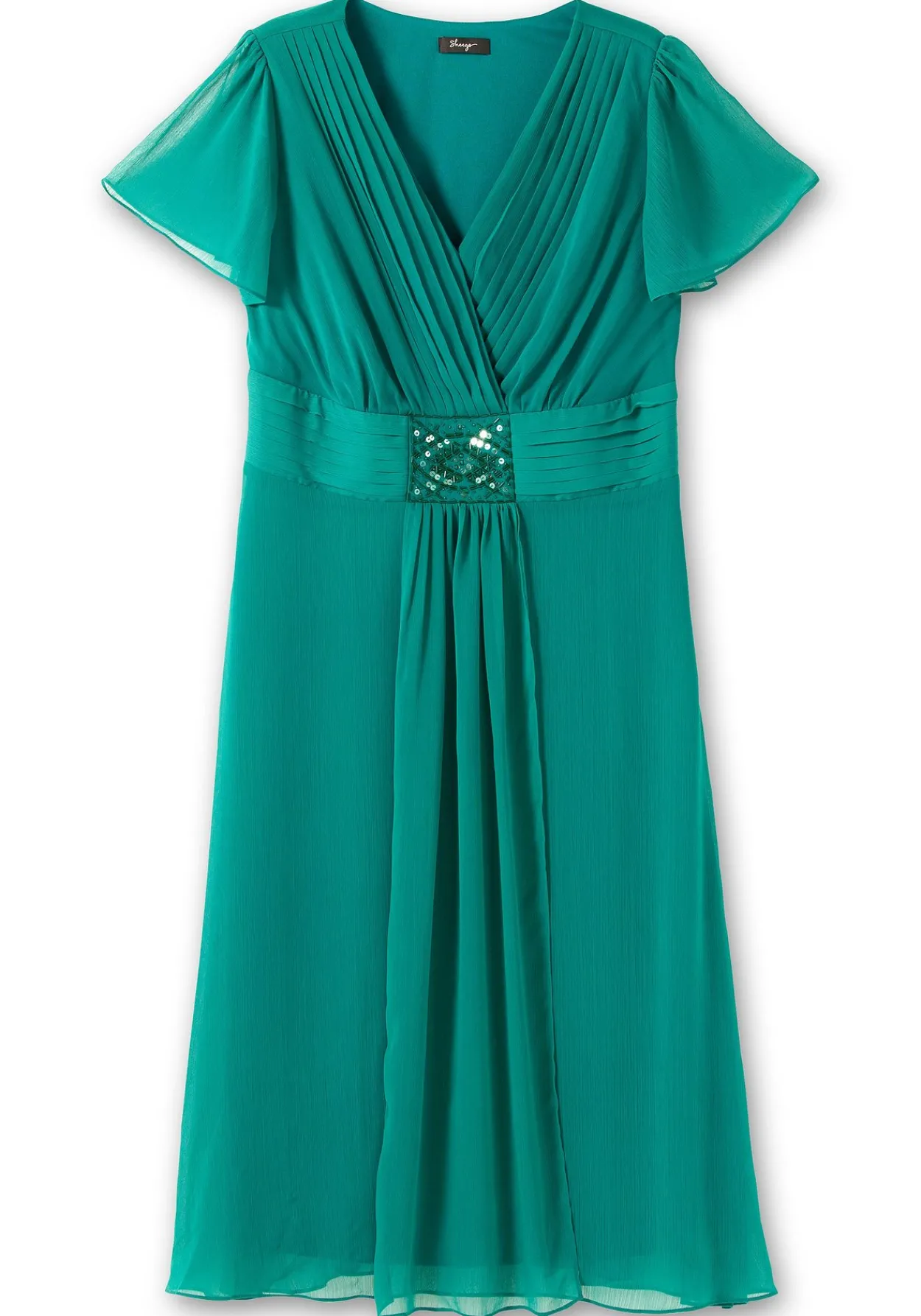 Abendkleid mit Schmuckbrosche<sheego Sale