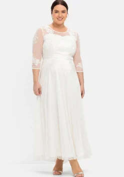 Abendkleid mit Spitzenapplikationen in Corsagenoptik<sheego Sale