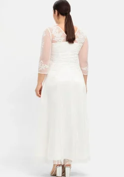 Abendkleid mit Spitzenapplikationen in Corsagenoptik<sheego Sale