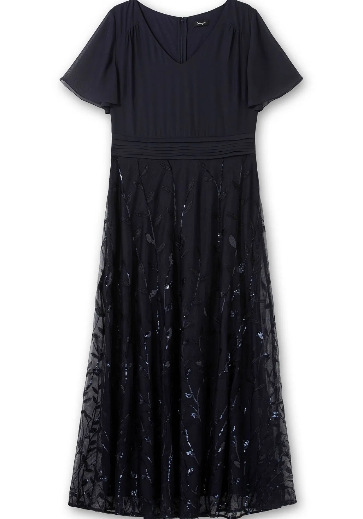 Abendkleid mit Stickerei und Pailletten am Rock<sheego Fashion