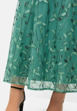 Abendkleid mit Stickereien und Pailletten am Rock<sheego Online