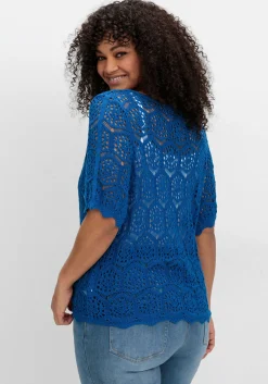 Ajour-Strickjacke mit kurzem Arm<sheego by Joe Browns Discount