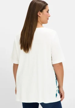 A-Linien-Shirt mit Floral-Druck und Stickerei<sheego Hot