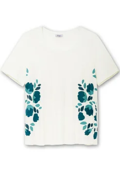 A-Linien-Shirt mit Floral-Druck und Stickerei<sheego Hot