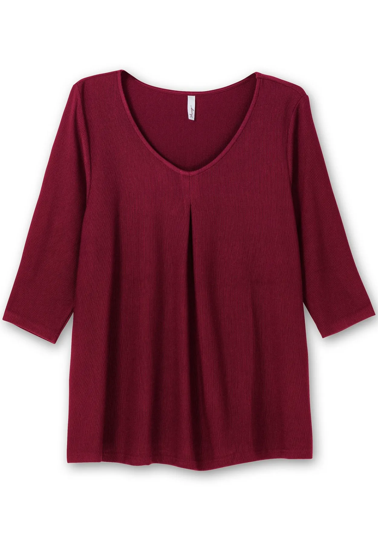 3/4-Arm-Shirt aus Rippjersey, mit Kellerfalte, in A-Linie<sheego New