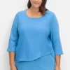 3/4-Arm-Shirt in Layeroptik, im Materialmix<sheego Sale