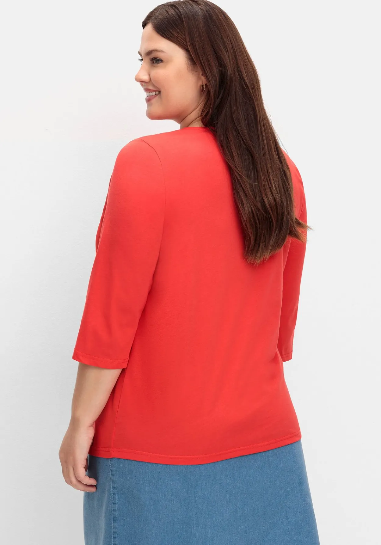 3/4-Arm-Shirt in Layeroptik, im Materialmix<sheego Outlet