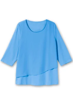 3/4-Arm-Shirt in Layeroptik, im Materialmix<sheego Sale