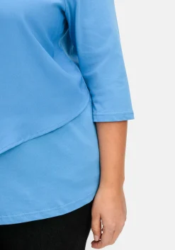 3/4-Arm-Shirt in Layeroptik, im Materialmix<sheego Sale