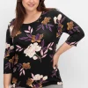 3/4-Arm-Shirt mit Blumenprint, aus Viskosejersey<sheego Sale