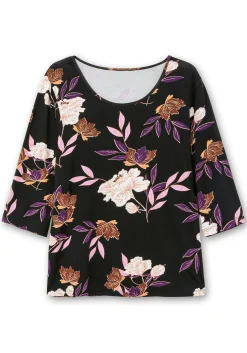 3/4-Arm-Shirt mit Blumenprint, aus Viskosejersey<sheego Sale