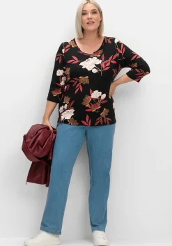 3/4-Arm-Shirt mit Blumenprint, aus Viskosejersey<sheego New