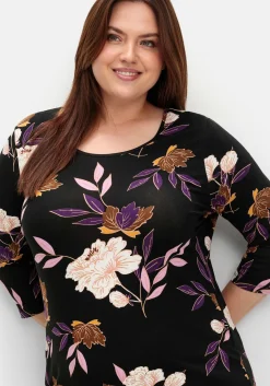 3/4-Arm-Shirt mit Blumenprint, aus Viskosejersey<sheego Sale