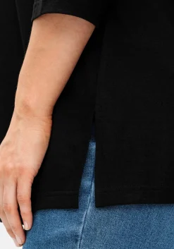 3/4-Arm-Shirt mit dezent glänzender Blende<sheego Outlet