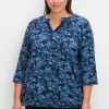 3/4-Arm-Shirt mit floralem Alloverdruck<sheego Fashion