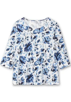 3/4-Arm-Shirt mit floralem Alloverdruck<sheego New
