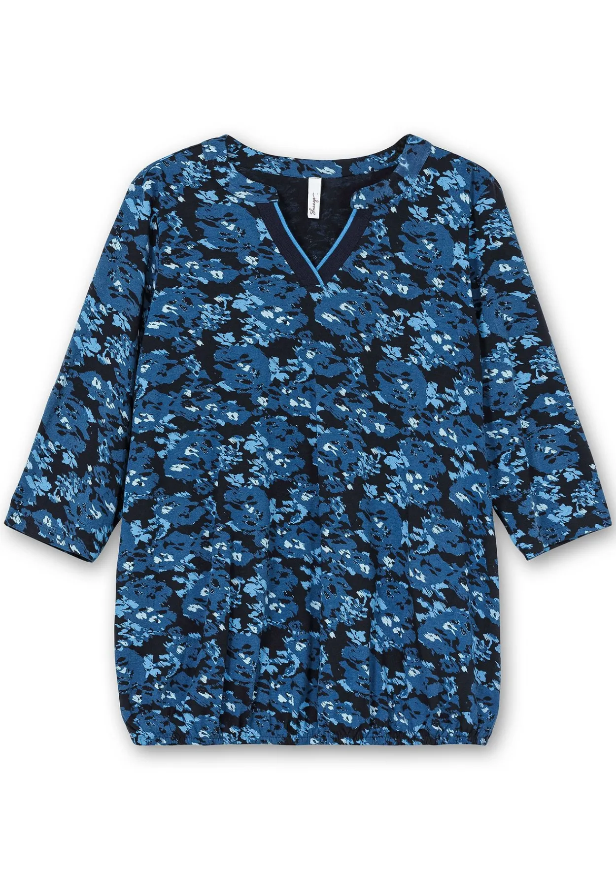 3/4-Arm-Shirt mit floralem Alloverdruck<sheego Fashion