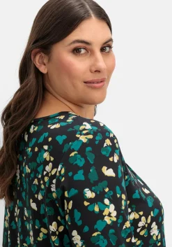 3/4-Arm-Shirt mit floralem Alloverdruck<sheego Hot