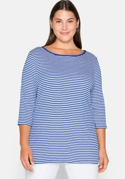 3/4-Arm-Shirt mit garngefärbten Ringeln<sheego Sale
