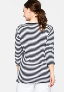 3/4-Arm-Shirt mit garngefärbten Ringeln<sheego Clearance