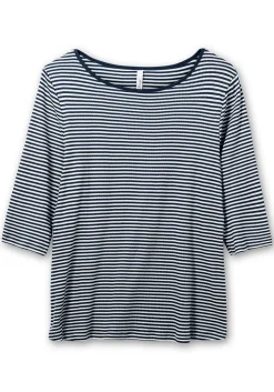 3/4-Arm-Shirt mit garngefärbten Ringeln<sheego Clearance