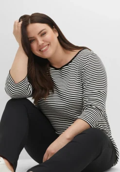 3/4-Arm-Shirt mit garngefärbten Ringeln<sheego Best