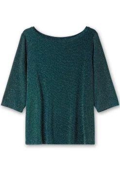 3/4-Arm-Shirt mit Glitzergarn und U-Boot-Ausschnitt<sheego Best