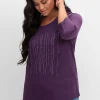 3/4-Arm-Shirt mit Glitzerstein-Applikation<sheego Hot