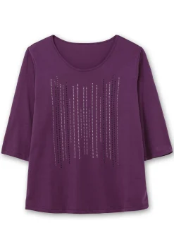 3/4-Arm-Shirt mit Glitzerstein-Applikation<sheego Hot