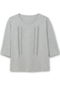 3/4-Arm-Shirt mit Glitzerstein-Applikation<sheego Hot
