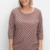 3/4-Arm-Shirt mit Grafikprint und Gummizugbund<sheego Clearance