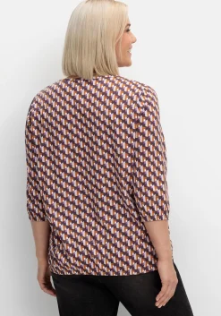 3/4-Arm-Shirt mit Grafikprint und Gummizugbund<sheego Clearance