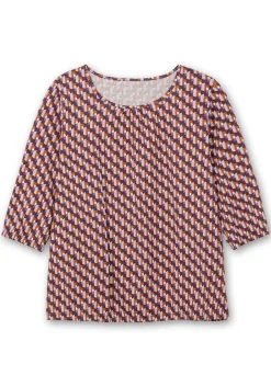 3/4-Arm-Shirt mit Grafikprint und Gummizugbund<sheego Clearance