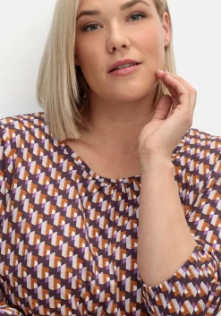 3/4-Arm-Shirt mit Grafikprint und Gummizugbund<sheego Clearance