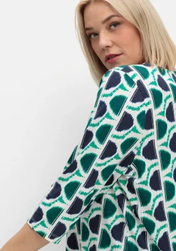 3/4-Arm-Shirt mit grafischem Retromuster<sheego Discount