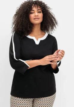 3/4-Arm-Shirt mit Kontrastdetails<sheego Outlet