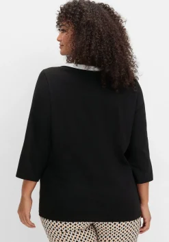 3/4-Arm-Shirt mit Kontrastdetails<sheego Outlet