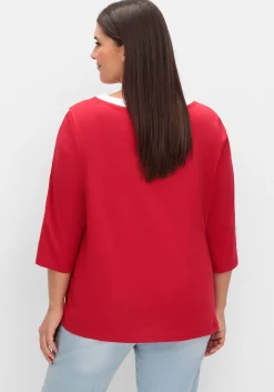 3/4-Arm-Shirt mit Kontrastdetails<sheego New
