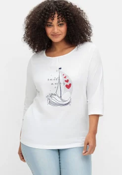 3/4-Arm-Shirt mit maritimem Frontdruck<sheego Hot