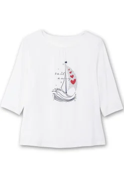 3/4-Arm-Shirt mit maritimem Frontdruck<sheego Hot
