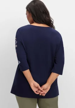 3/4-Arm-Shirt mit platziertem Paisley-Print<sheego Sale